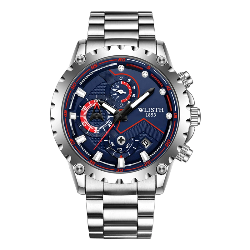 Super Popular men`s Watch Luxury Stainless Steel Band Waterproof  Quartz Wristwatch Gift Watches For men reloj