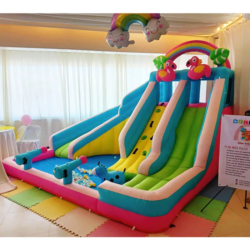 Happy Lion promotion small home bounce house renting children party ball pit jumping castle