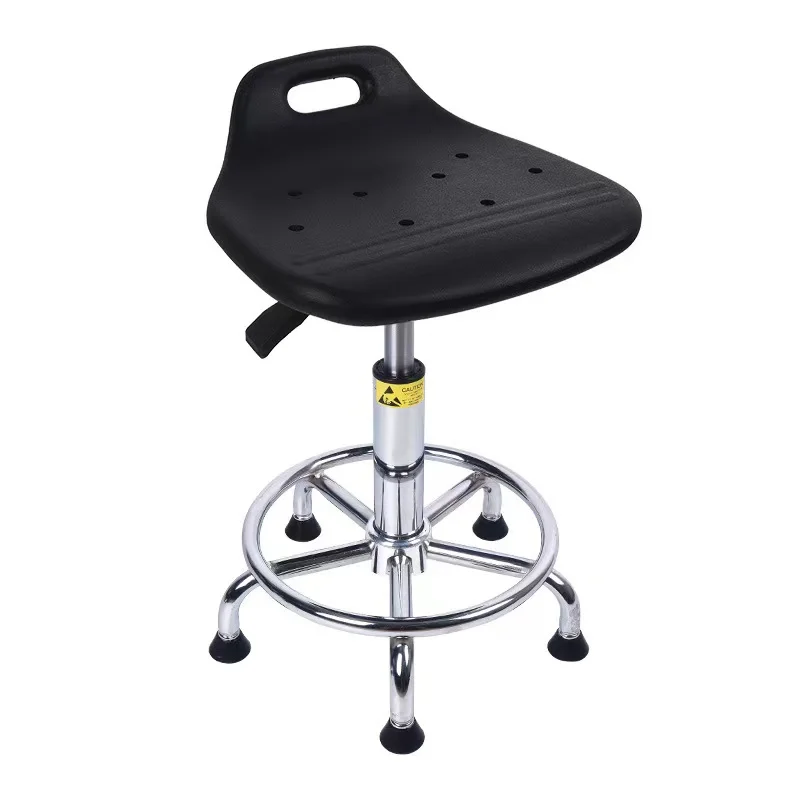 Cleanroom Lab Area Antistatic ESD PU Leather Black Laboratory Stool