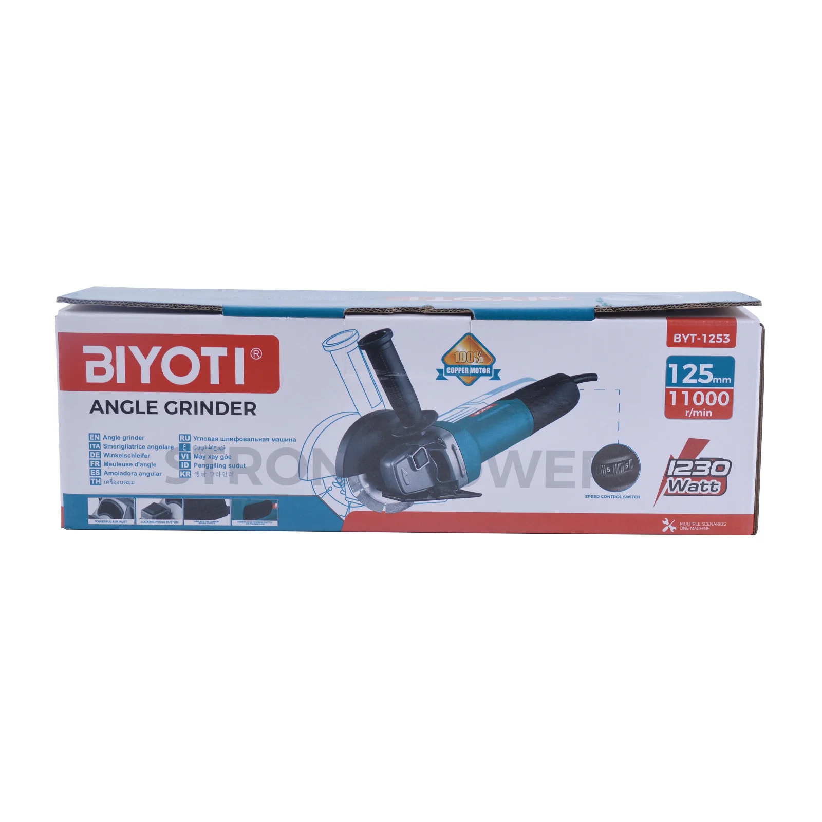 BIYOTI 100 mm High Quality Powerful Handheld 110/220 V-240 V Corded Angle Grinder Used For Metal Stone Cutting