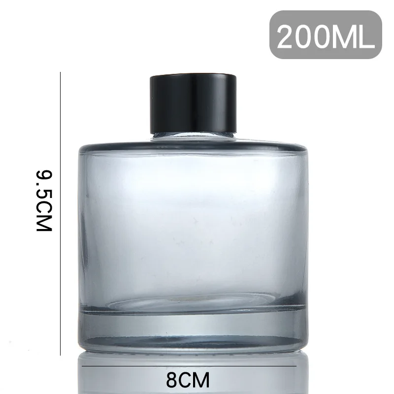 Professional manufacturer luxury essential oil fragrance reed round reed glass diffuser bottle with lid