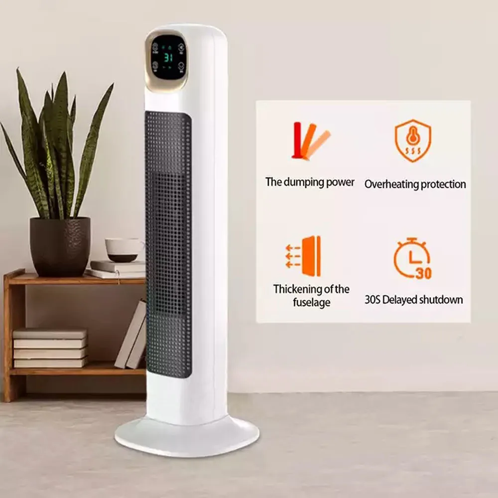 household vertical shaking head heater bedroom fast heat remote control hot air blower office power saving