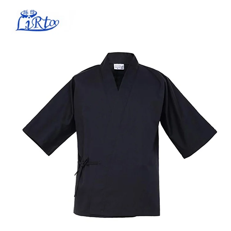 Japanese 3/4 Sleeve Chef Coat Men and Women Summer Sushi Restaurant Kimono Chef Waiter Work Uniform
