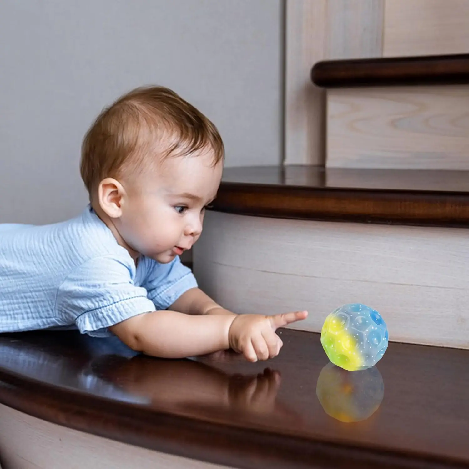 High Resilience Moon Shape Porous Bouncy Ball Anti-gravity Super Bouncy Multi-hole Astro Jump Ball Mini High Bouncing Ball