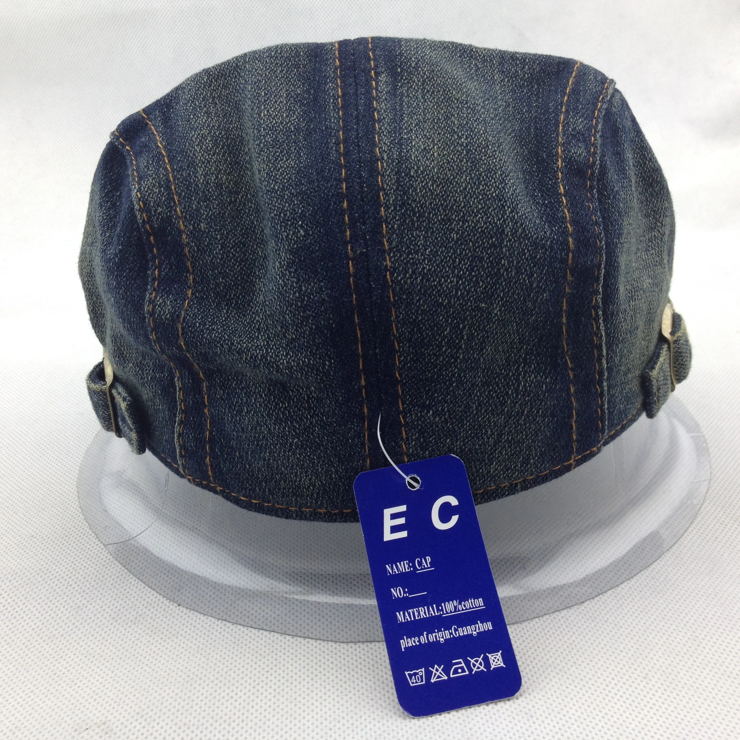 High Quality Adjustable Forward Peaked Caps Custom Embroidered Denim Ivy Hat Newsboy Cotton Cap