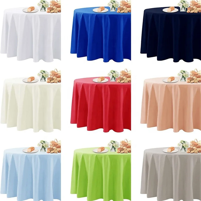 Nappes De Table Ronde Mariage Wedding White Table Clothes Round Tablecloth 132 120 Inch For Weddings Decorations Events