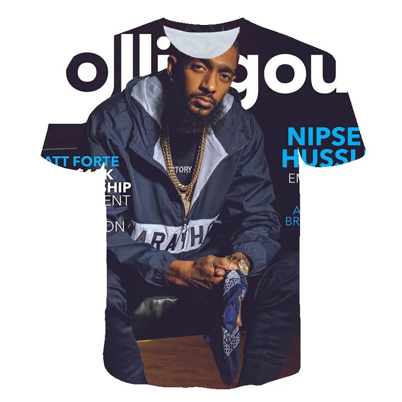 3d T-shirt Nipsey Hussle High Quality Tshirts Men Clothes Hip Pop Top Comfortable Hot Sales Short Sleeve Printed T-shirts