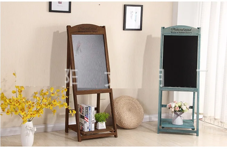 Vintage Outdoor Large Blackboard Foldable Standing Bar Garden Chalkboard Rustic Wooden A Frame Chalkboard
