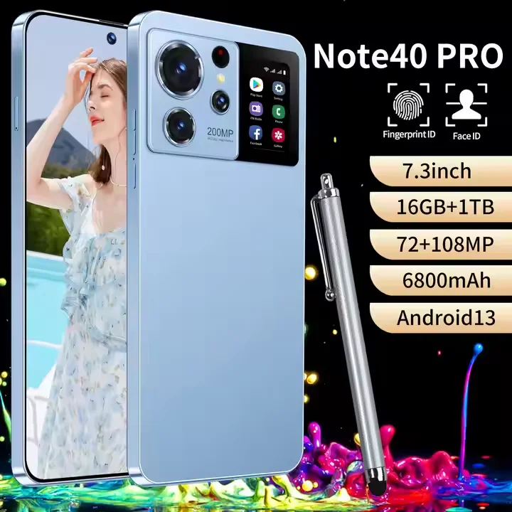 5G Original Note40 pro Global Version 7 Inch 16+512GB 32+64MP 5G LTE Smartphones 6800mAh 12.0 Dimensity 9000 Mobile Phone Epen