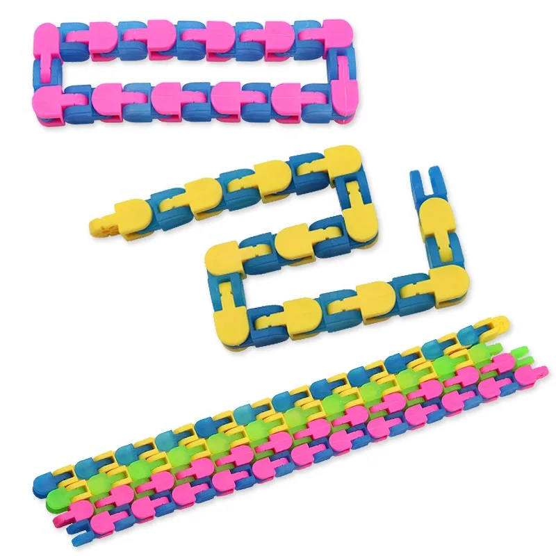 Former factory Finger Sensory Toys Puzzle Snake Glowable 24 Links Wacky Tracks Snap Fidget Toy For Adults And Kids