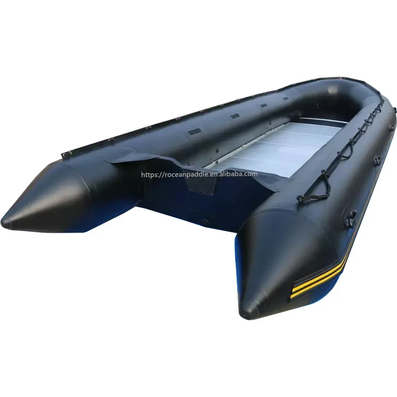 CE Europe Popular heavy duty Black/ green Large folding  inflatable boat 7m 8m 9m 10 meters with/ without aluminum floor