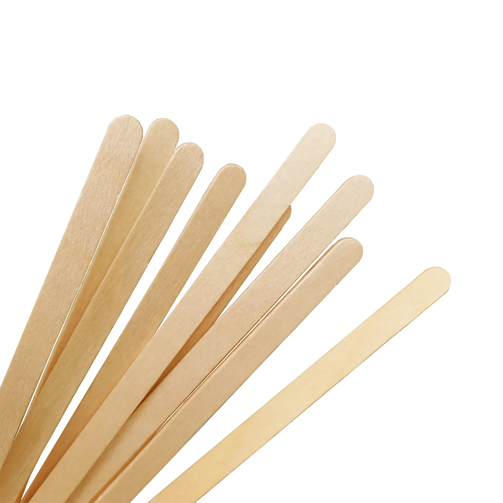 Wholesale New Product Round End Birch Wooden Stirrer Coffee
