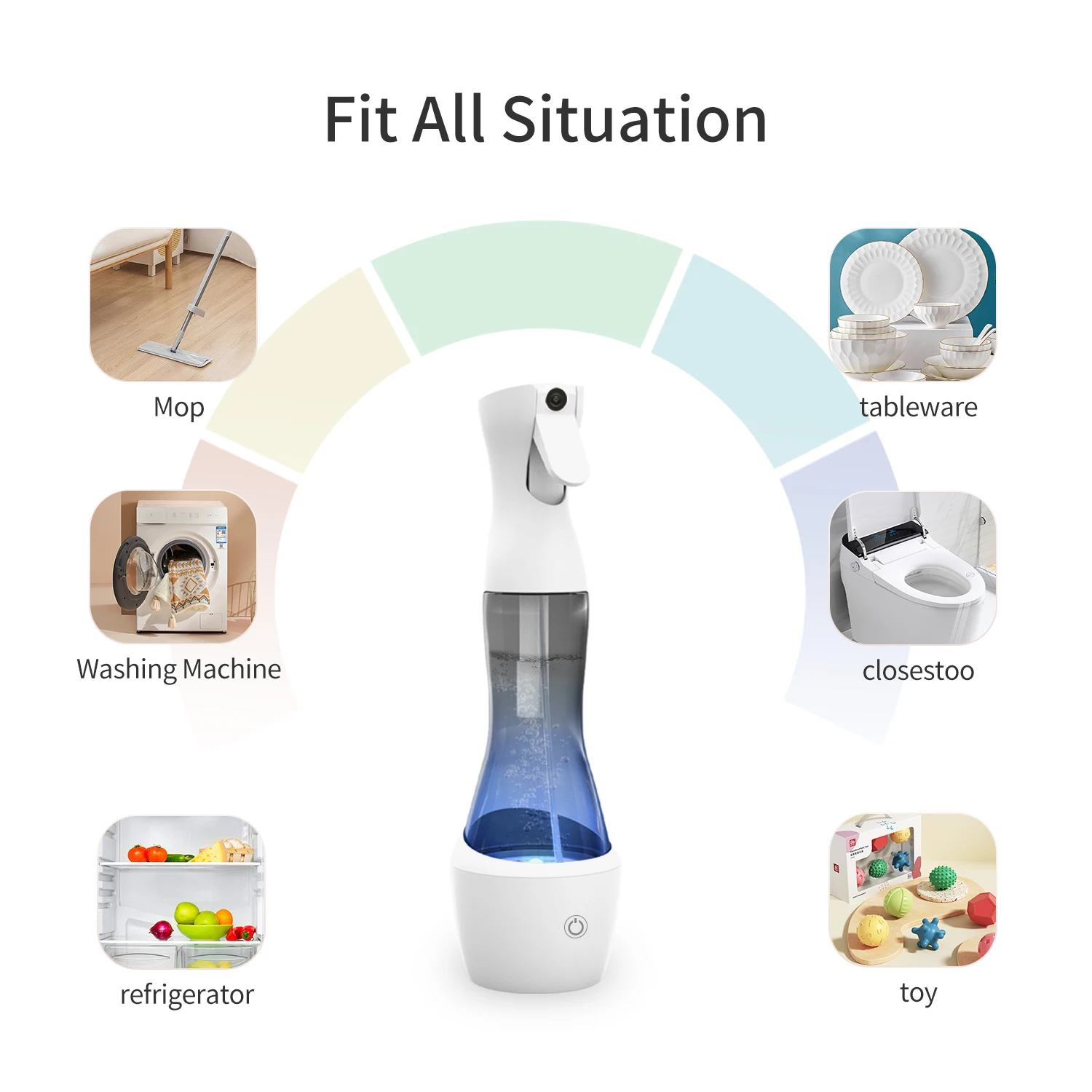 2024 Hot Sale Wireless Ozone Spray Remove Bacterial Portable Ozone Machine Water
