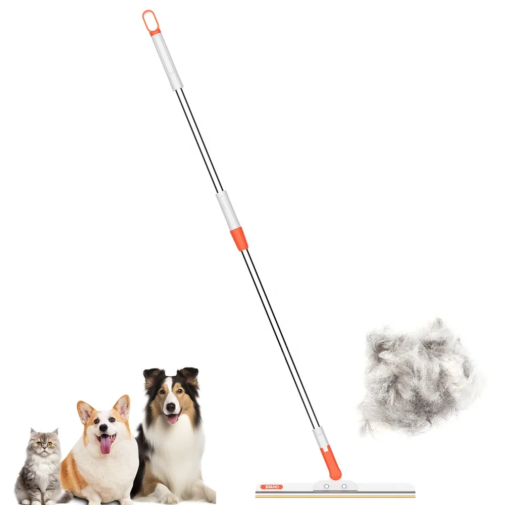 Custom 2024 New pet Hair removal tool Adjustable long handle large area Lint Remover Scraper pet hair remover for cats and dogs