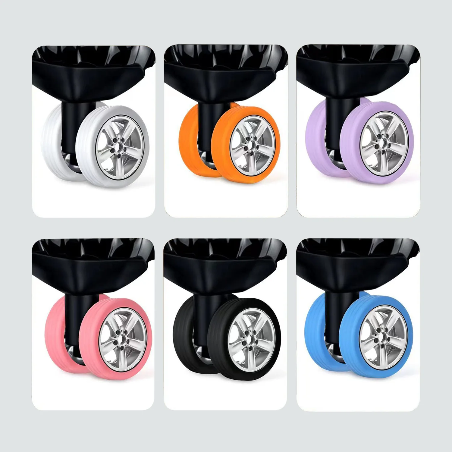 High Elasticity Silicone Wheels Caster Shoes Travel Luggage Suitcase Reduce Noise Anti-wear Luggage Wheels Protector Cover