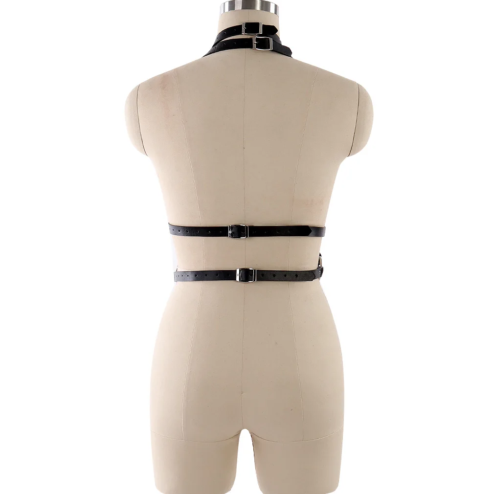 Women Strappy Full Cage Body Harness Lingerie Garter Belt Hollow Crop Tops Bra Punk Gothic Sexy Underwear