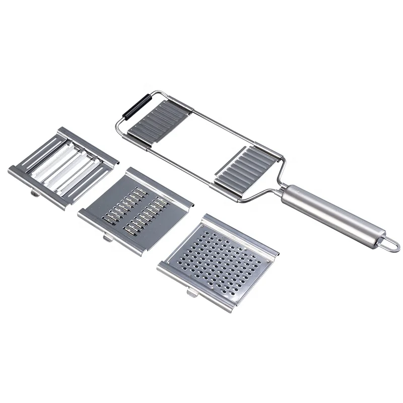 3 in 1 Handheld Vegetable Shredder Chocolate Zester Flat Kitchen Grater with Substitutable Blades