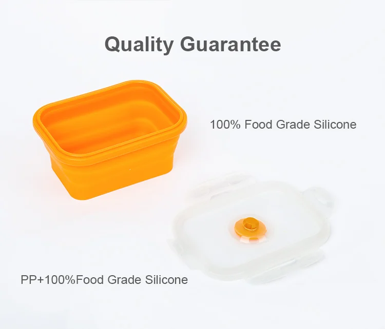 Customized 4 Pieces Colorful Food Container Large Foldable Lunch Crisper Bento Box Food Grade Jelly Silicone Lunchbox For Camp