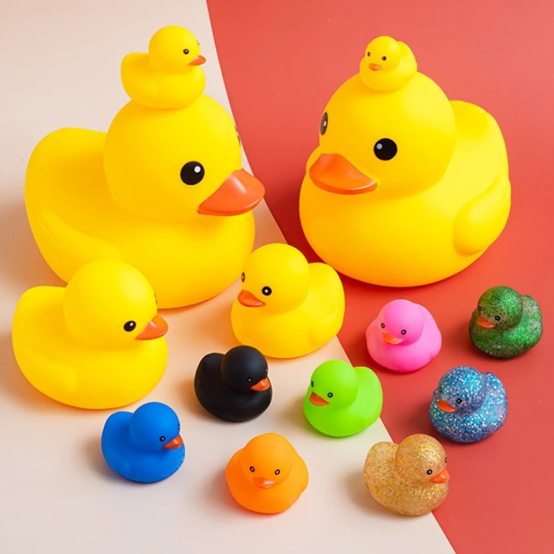 Wholesale Squeeze Yellow Bulk Rubber Duck Toys Kids Shower Swimming Bath Toy Sound Floating Ducks For Baby