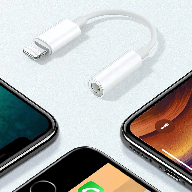 Недорогой адаптер для наушников Iphone с подсветкой и двумя разъемами 35 мм