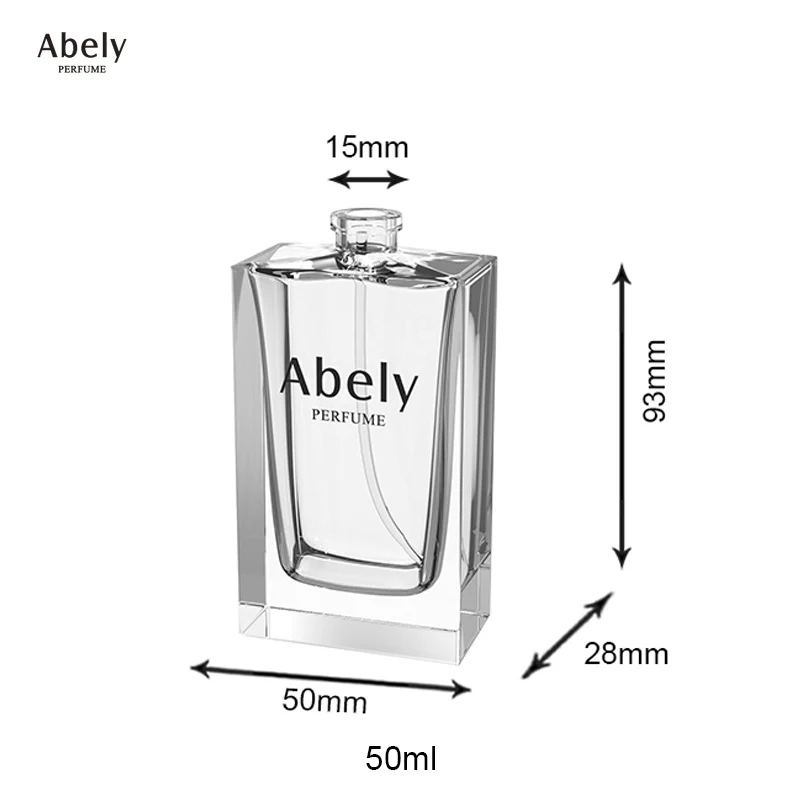 Cheap Price Low Moq Clear 30ml 50ml 100ml Pump Sprayer Bottle Empty Rectangle Square Glass Perfume Bottle With Silver Black Lids
