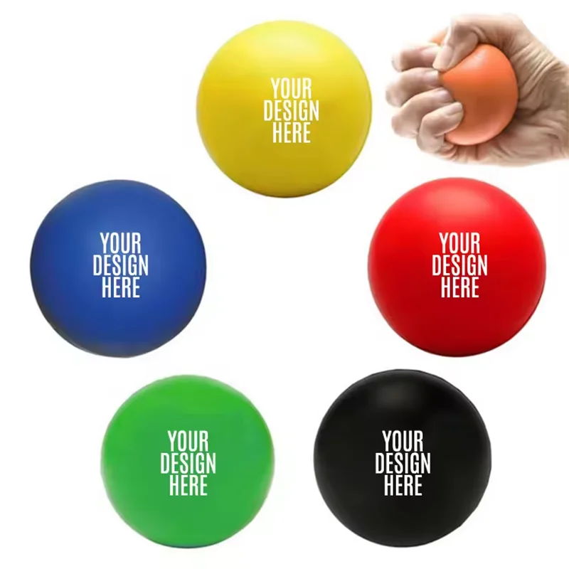 China Durable Promotional Gifts  Release Pressure Toy Custom Logo Color Printing Round PU Foam Anti Squeeze Toys Stress Ball
