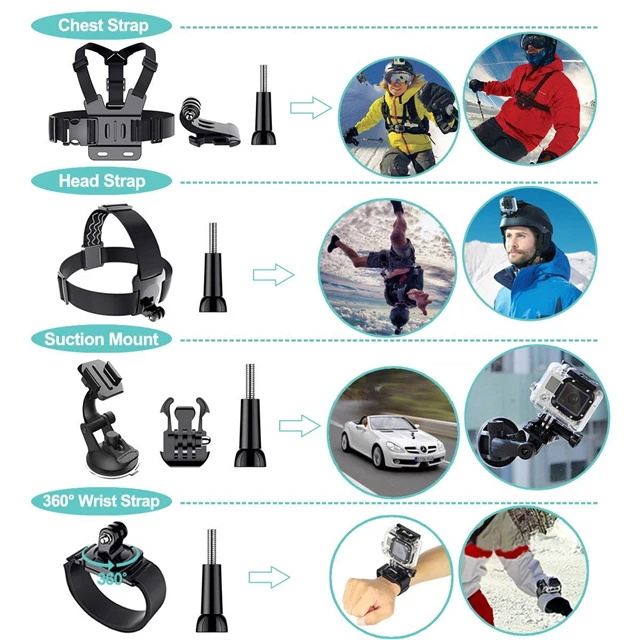 Комплект аксессуаров для экшн-камеры GoPro 10 9 8 7 6 5 Insta 360 AKASO 50 в 1