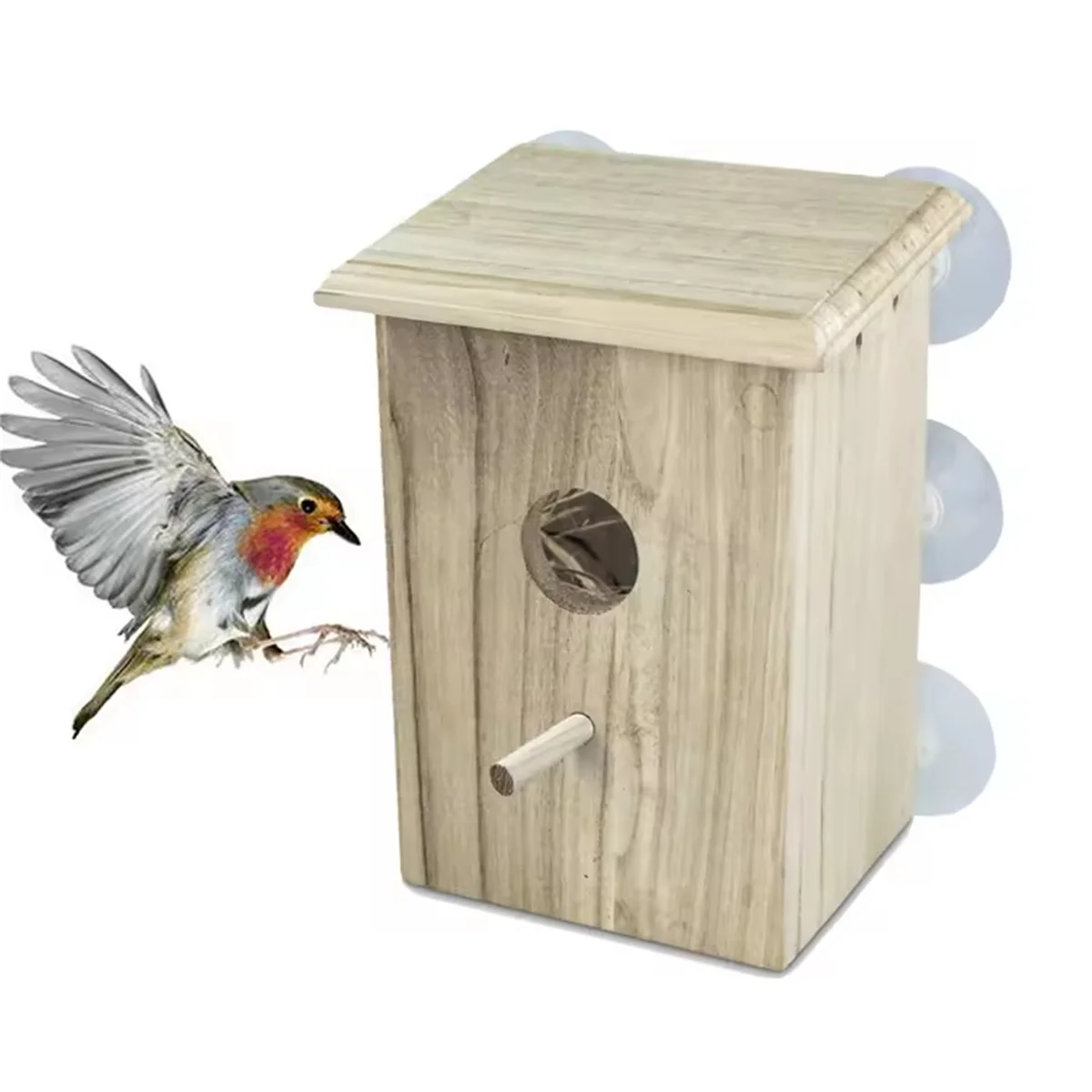 WILDMX Cute decorative wooden bird house craft bird nest, wholesale outdoor garden decoration wooden hanging bird nest house