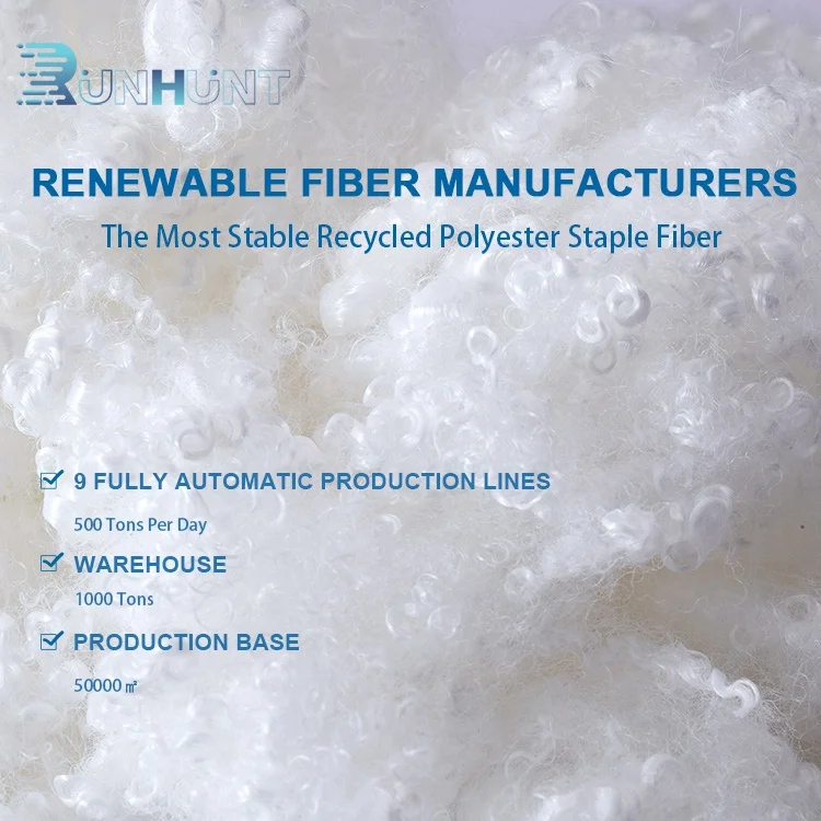 High Quality Polyester Fiber Manufacturers Wholesale With Grs Certificate Regenerated Hcs Polyester Fiber