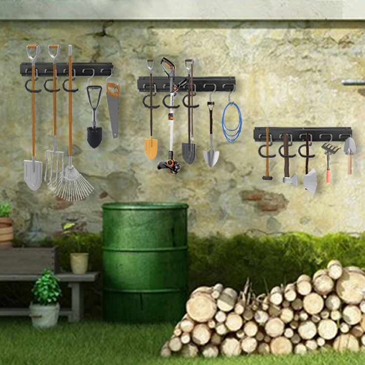 JH-Mech Garden Tool Organizer Display Rack 48 Inch DIY metal Tool Rack for Garage Garden Workbench