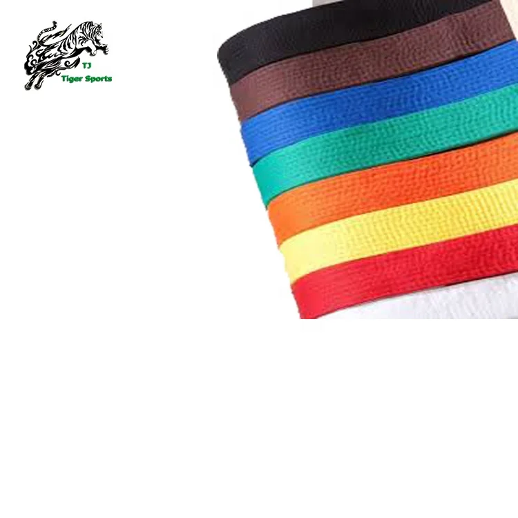 China manufacturer wholesale OEM custom made logo taekwondo belt cotton fabric martial arts belt for taekwondo