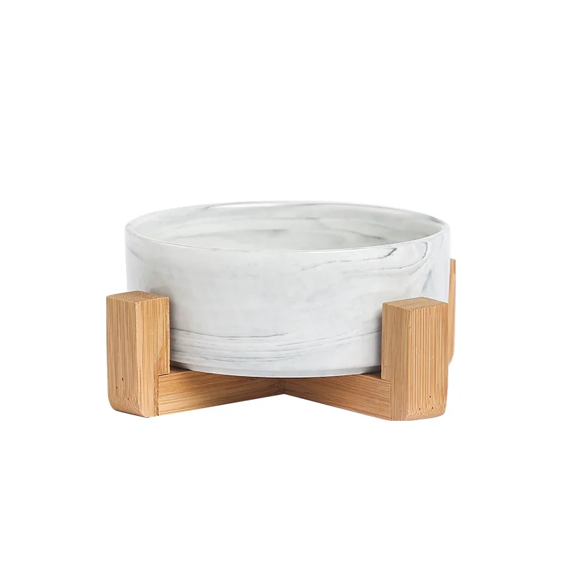 High quality Ceramic Dog bowls Wholesale with Wood Stands