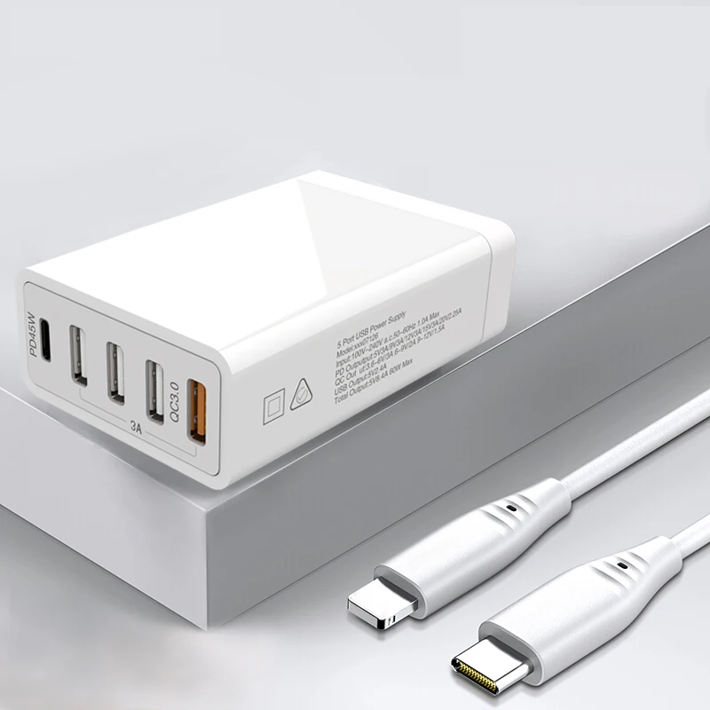 
EU US UK AU Certificate PD 40W 45W USB pd type c charger with usb cable plug 