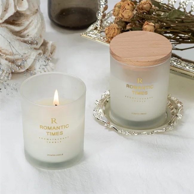 3 Wick 18 oz large Frosted Empty Colored Glass Candle Jars Holder Container Matte Black Candle Glass Jar with Lid