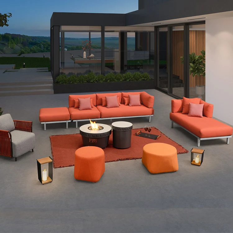 
Stylish colors office scene comfortable aluminum outdoor sofa loose furniture modern 
