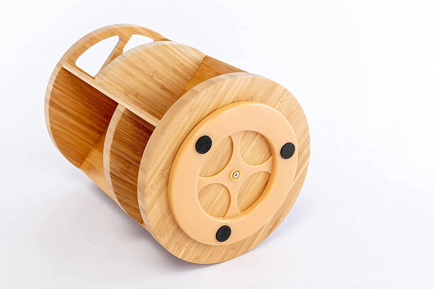 Multi-Function Storage 360 Degree Bamboo Cosmetic Jewelry Display 3 layer Desk Makeup Rotating Wooden Bathroom Organizer