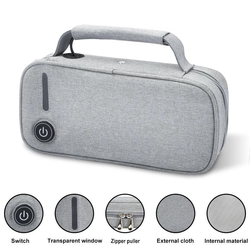 BSCI Supplier CE Certificates Sterilizer Box Travel Lightweight Premium LED Light UVC Sanitizer Bag