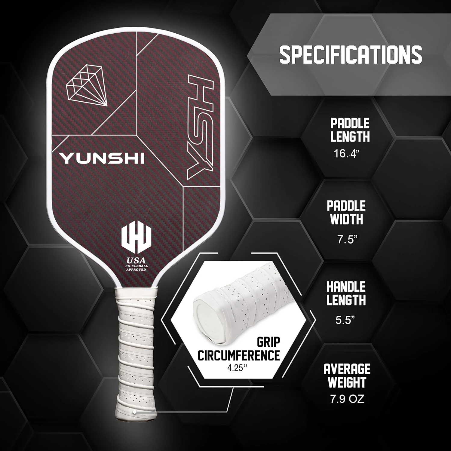 2024 New Style 3K Red Black Kevlar Texture Carbon Fiber 16mm Pickleball Paddle