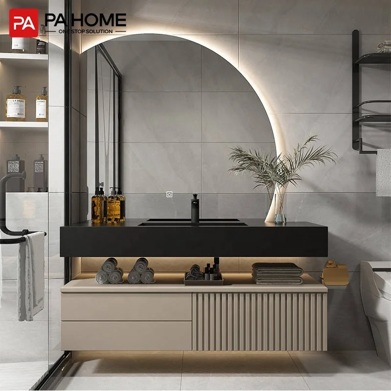 Роскошная лакированная умная мебель для ванной комнаты с раковиной