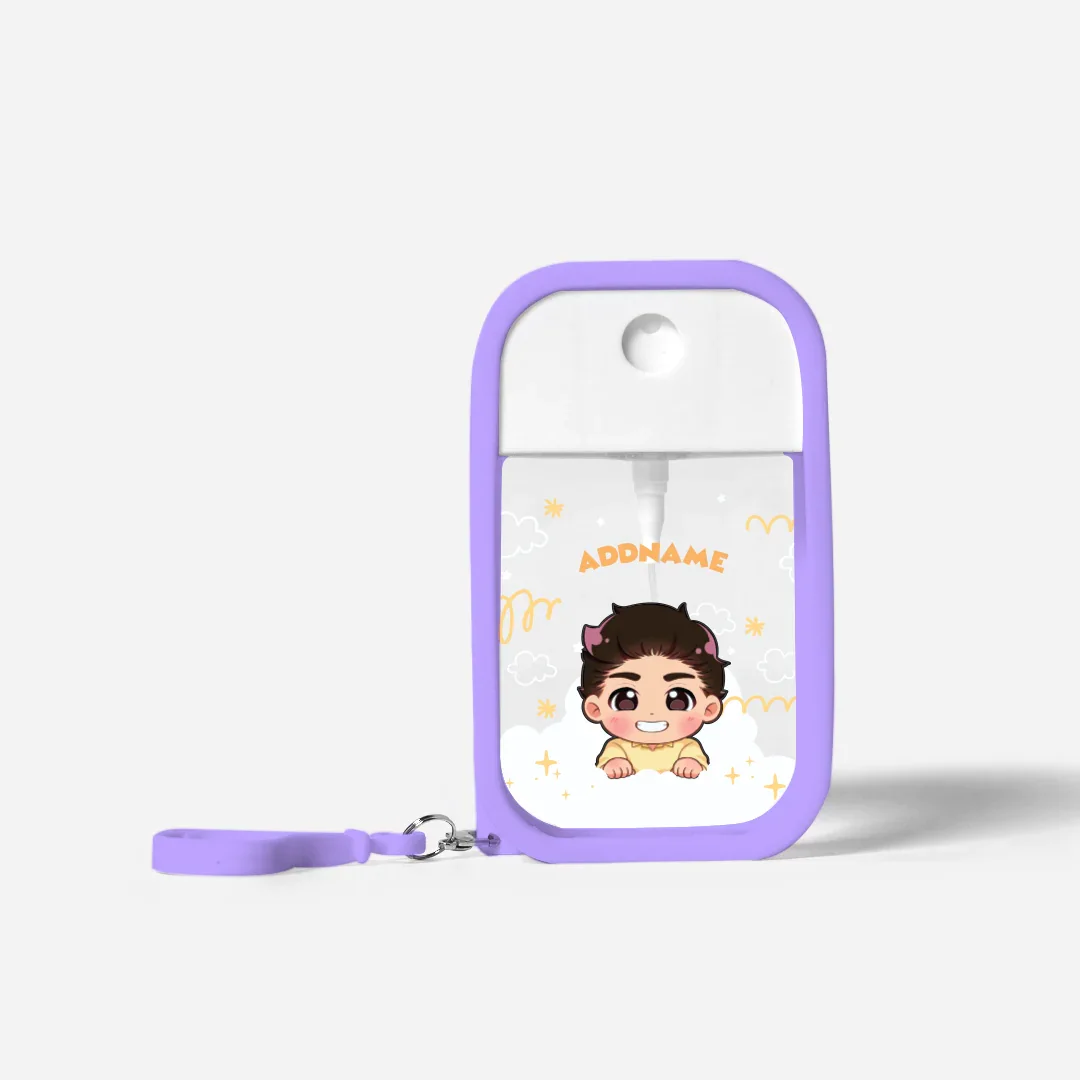 1.8oz Promotional Clear Touch Land Hand Sanitizer Mist Spray with Carabiner