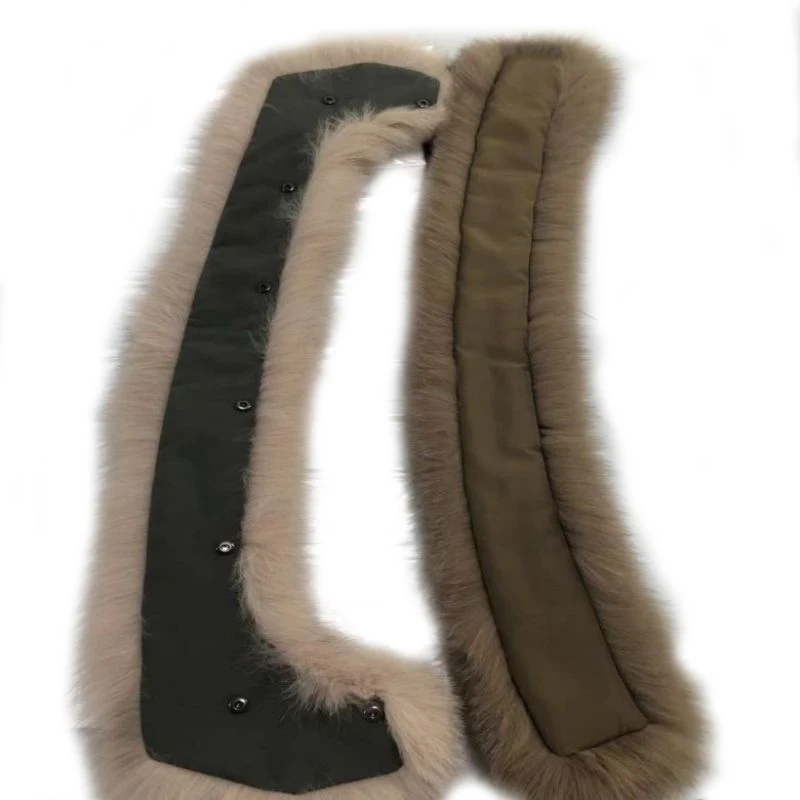 100% Real Fox/Raccoon Big Fur Collar For Hooded Coat/ Faux Fur Collar Hooded