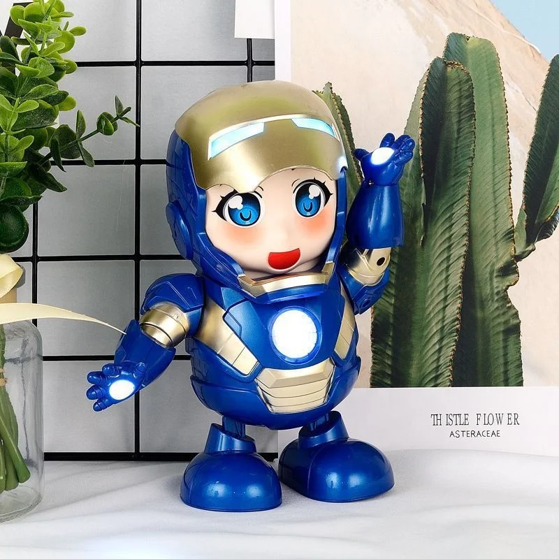 A superhero robot that can sing and dance with light music and smart toys
