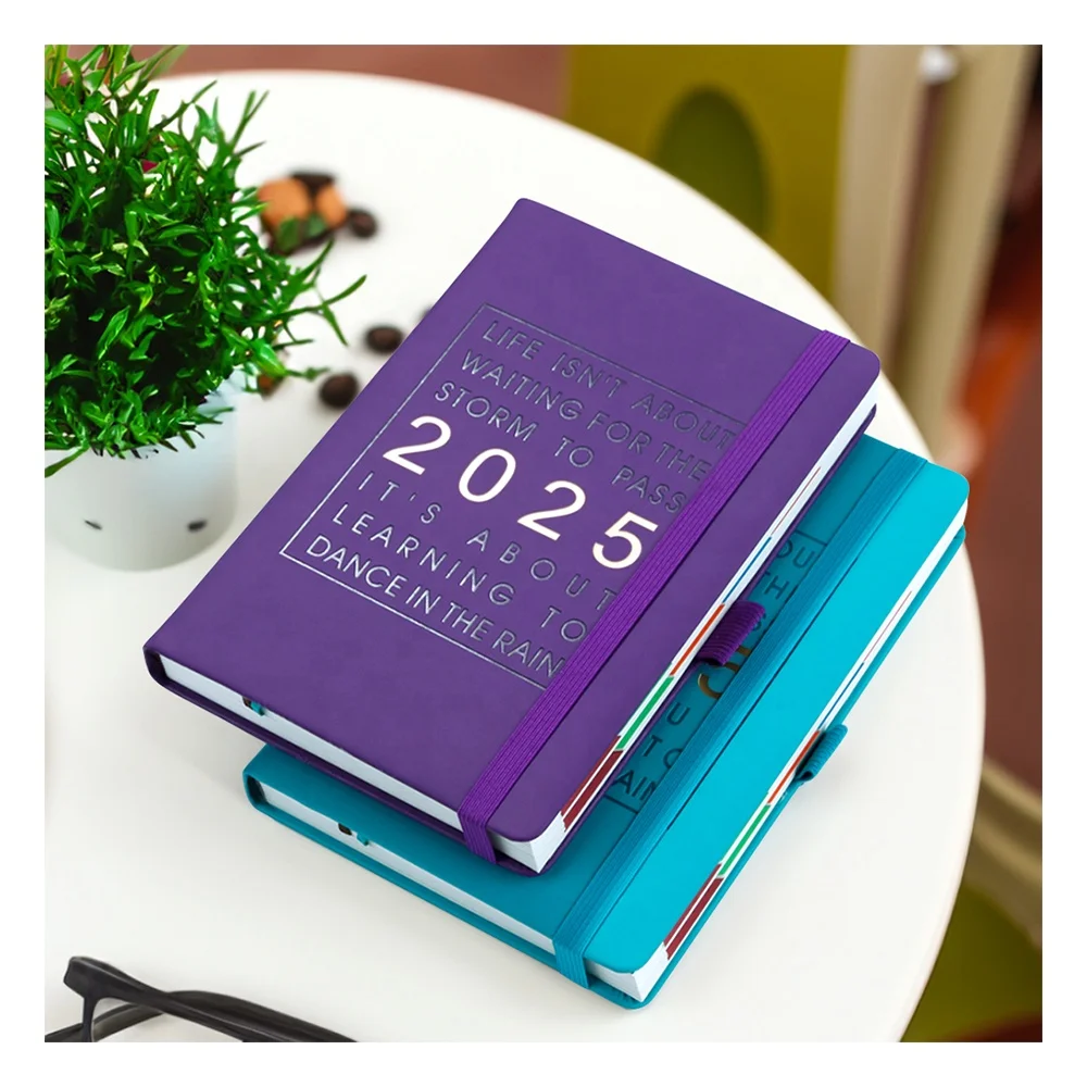 Fast Custom 2025 2026 Daily Diary English Spanish Agenda Factory Price A5 Calendar Planner Business Gift Set Notebook With Logo