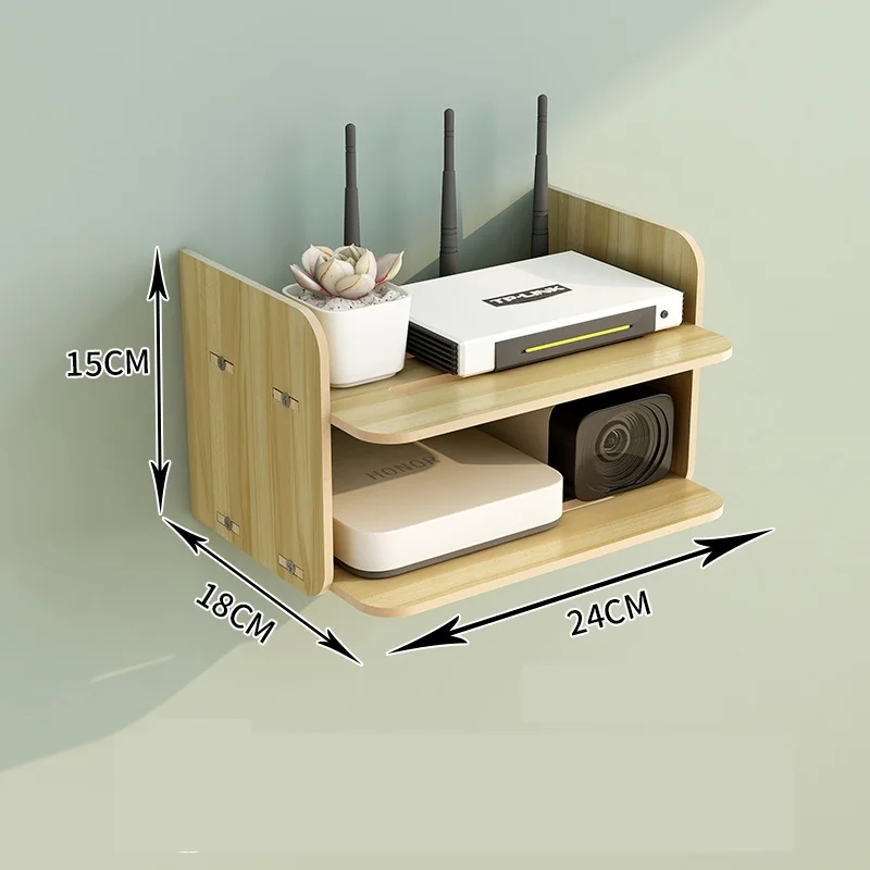 Router storage box wall punch-free wall hanging living room wireless wifi placement rack TV set-top box rack