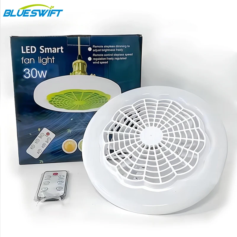 Blueswift smart fan lamp brightness and wind speed intelligent control led ceiling fan light