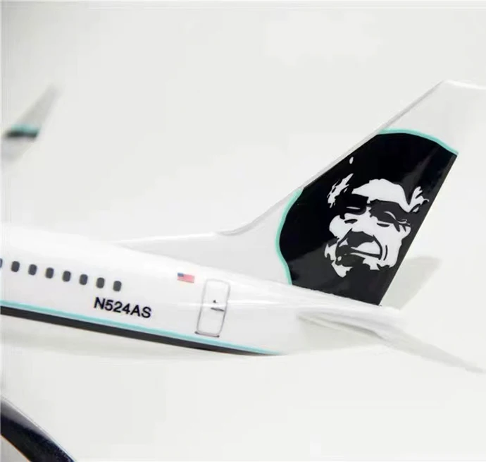 32CM Resin Aircraft Model 1/144 Boeing 737-800 Alaska Airlines USA B737 Plane Model Accept OEM Custom Logo
