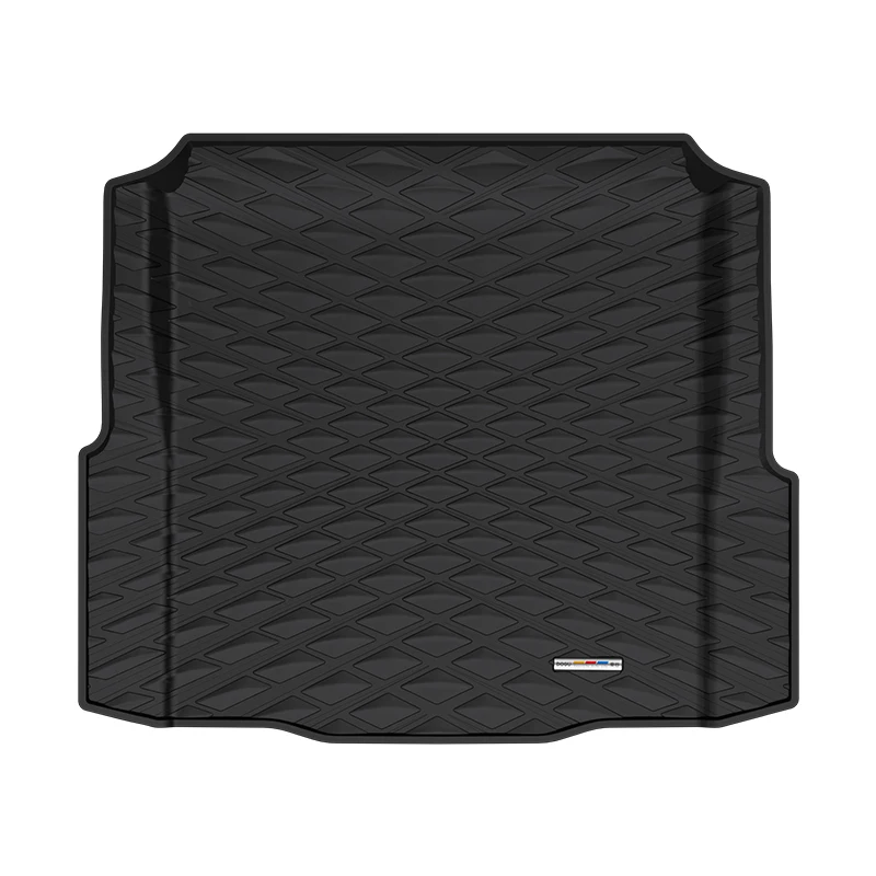 Customized Alloy LOGO LICHI Leather Car Mat Injection Molded Dual Color TPE 4pcs Car Foot Pad For BMW 325