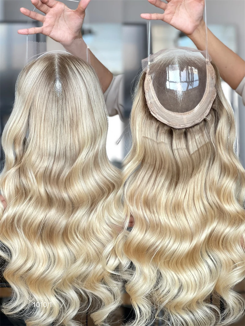New Design Virgin Hair 8*8 Lace Front Topper 16inch Mini Wig Glueless Ready To Wear For Thinning Hair Women