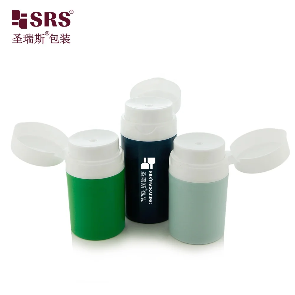 Flip Cap Round Shape Empty Recycled Lotion Pump 100ml PP Airless Bottle