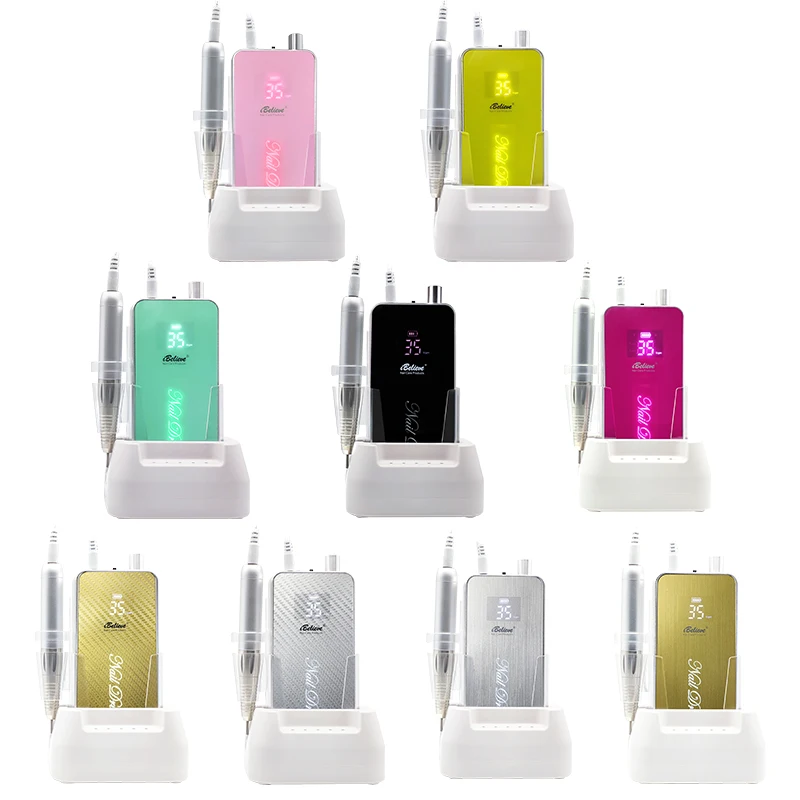 Private Label 60W 35000 Cordless Professional Brushless Or Coreless Portable Electric Manicure Pedicure Finger Nail Drill